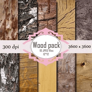 Kit Imprimible Texturas Madera 03 - 10 Fondos