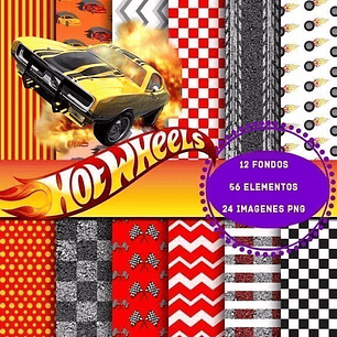 Kit Imprimible Hot Wheels 12 Fondos 80 Png