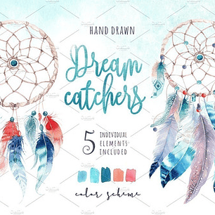 Cliparts Png Atrapasueños Azul Acuarela Watercolor Pa15