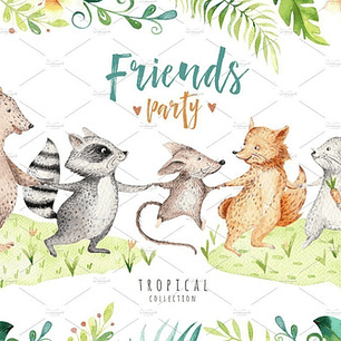 Cliparts Png Animales Del Bosque Acuarela Watercolor Pa22