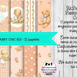 Papeles Digitales Shabby Chic Bebe Baby B25