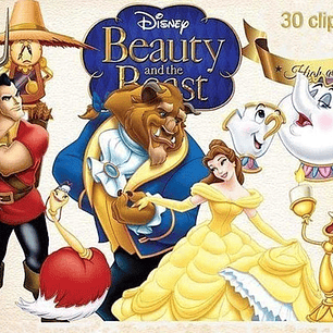 Kit Imprimible La Bella Y La Bestia 4 - 30 Clipart