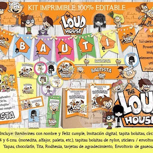 Kit Imprimible Candy Bar The Loud House 100% Editable