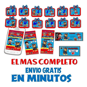 Kit Imprimible Candy Bar Paw Patrol El Mas Completo