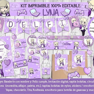 Kit Imprimible Candy Bar Lyna Youtuber 100% Editable