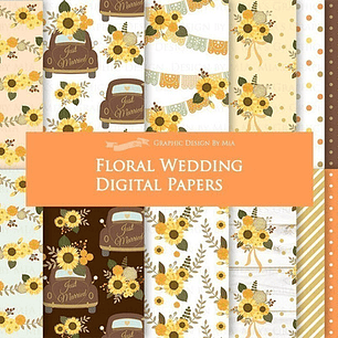 Cliparts Png Y Papeles Digitales Casamiento Floral M10