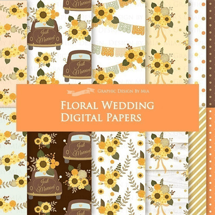 Cliparts Png Y Papeles Digitales Casamiento Floral M10 1