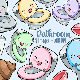 Cliparts Imagenes Png Inodoros De Colores Acuarelas Jk6