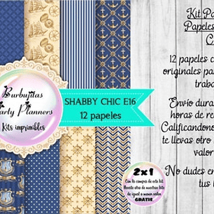 Papeles Digitales Fondos Shabby Azul Beige E16