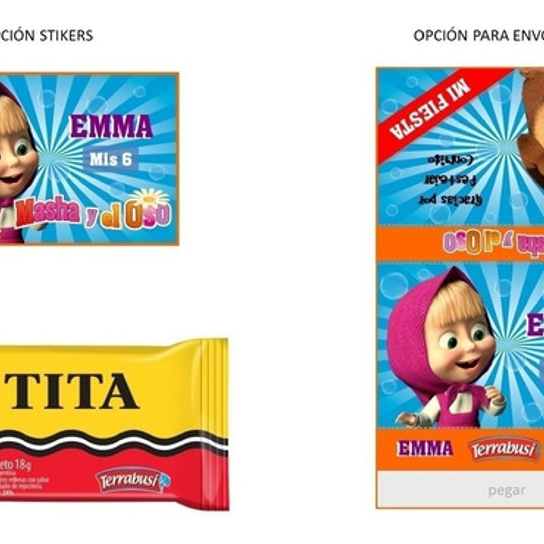 Kit Imprimible Candy Bar Masha Y El Oso El Mas Completo 7