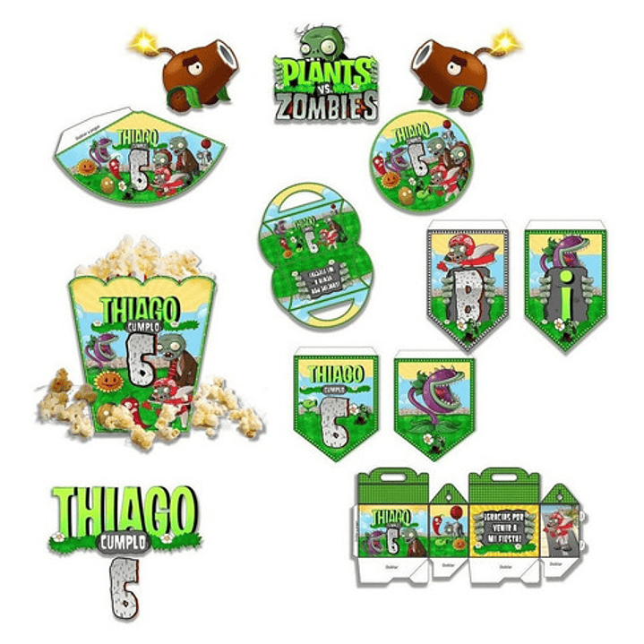 Kit Imprimible Candy Bar Plantas Vs Zombies El Mas Completo 6