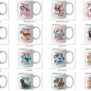 Plantillas Sublimación Tazas - Perros De Raza Mascotas