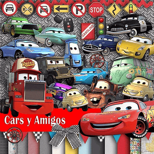 Kit Imprimible Cars Y Amigos 15 Clipart 14 Fondos 37 Elementos