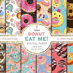 Papeles Digitales Donuts Donas M14