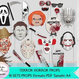 Terror It Chucky Photo Booth Props X 16 Formato Pdf A4
