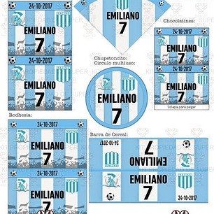 Kit Imprimible Racing Futbol Editable