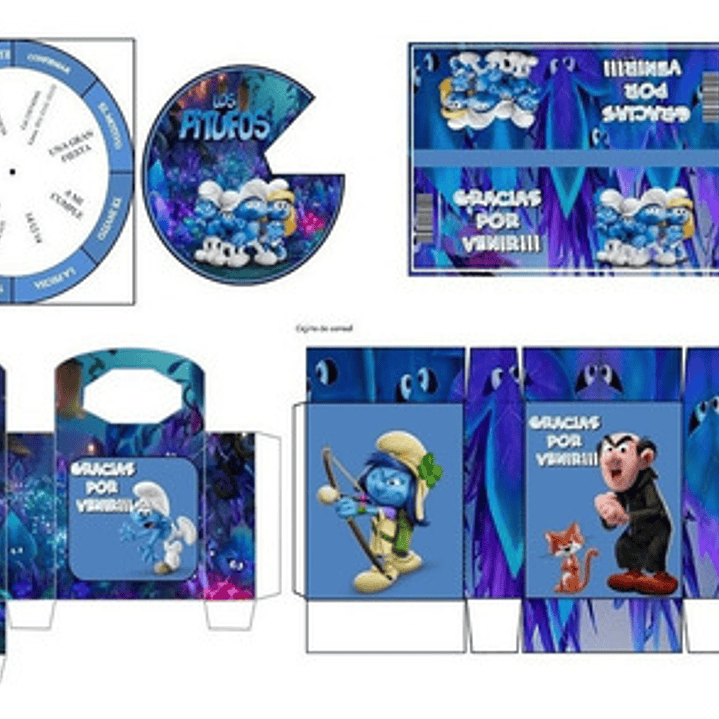 Kit Imprimible Candy Bar Los Pitufos El Mas Completo 5