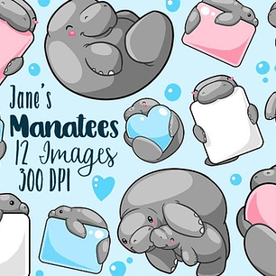 Cliparts Imagenes Png Manaties De Colores Pasteles Jk37