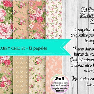 Papeles Digitales Fondos Shabby Chic Vintage Rosa Y Beige B5