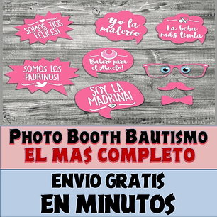 Kit Photo Booth Bautismo Nena  Imprimible Frases Y Props