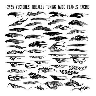 Pack 2465 Vectores Tuning Tribales Tatoo Estampar Y Ploteado