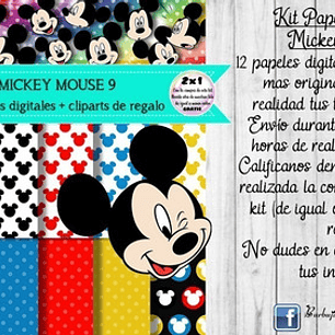 Papeles Fondos Digitales Mickey Mouse 9 Kit Imprimible