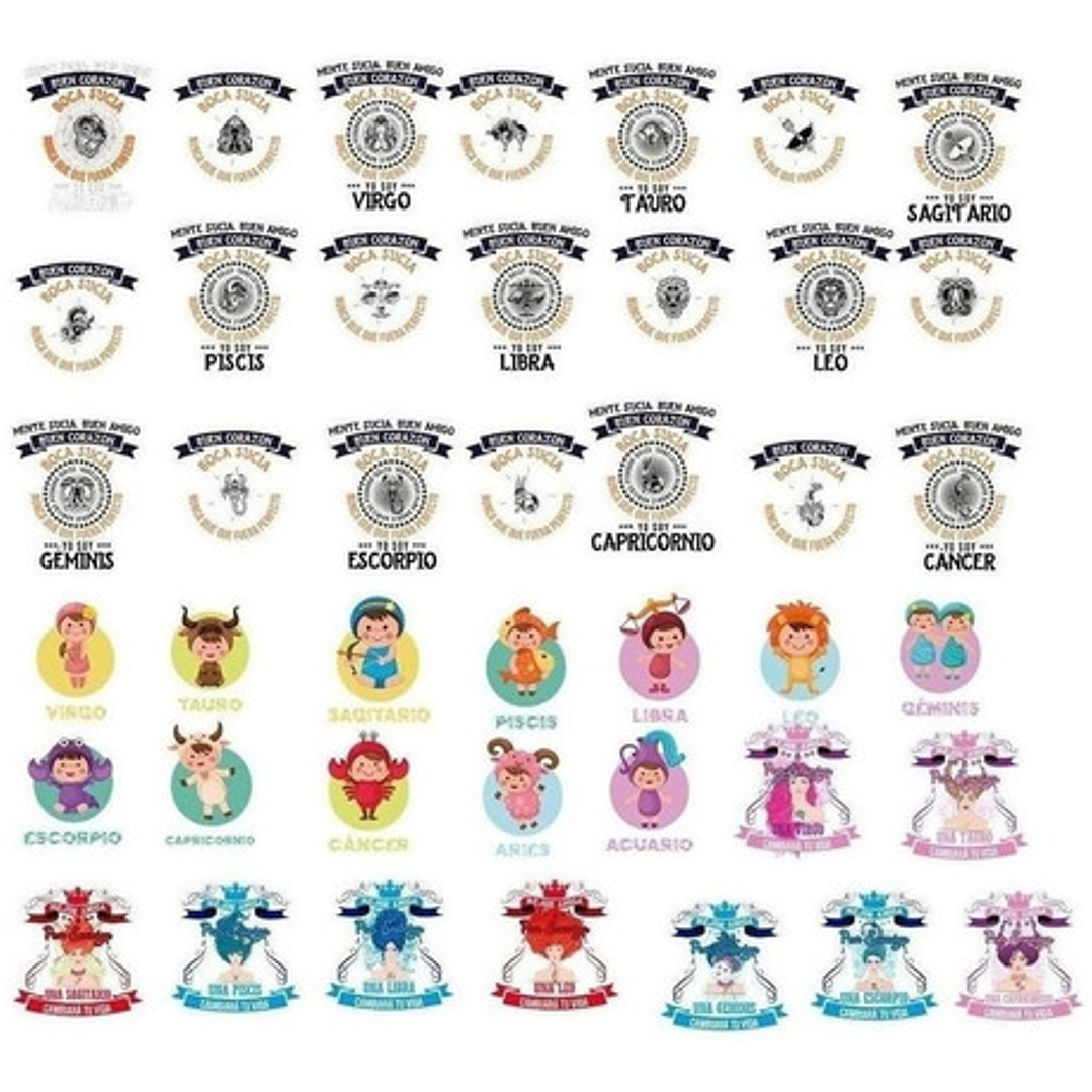 Plantillas + Vectores Zodiacales Para Tazas Y Remeras 5