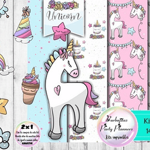 Papeles Fondos Y Cliparts Caballo Unicornio Kit Imprimible