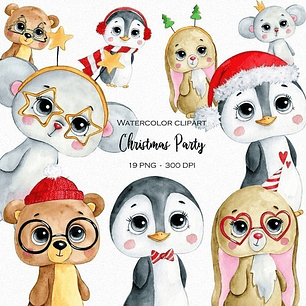 Cliparts Png Animales En Navidadl Bb4 Kit Imprimible