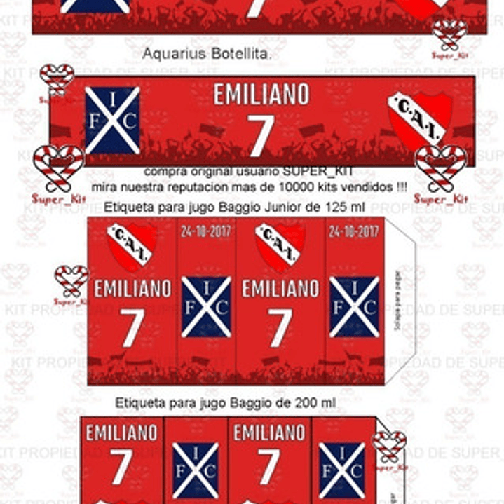 Kit Imprimible Independiente Futbol Editable 4