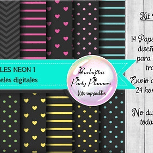 Papeles Fondos Digitales Fiesta Neon 1