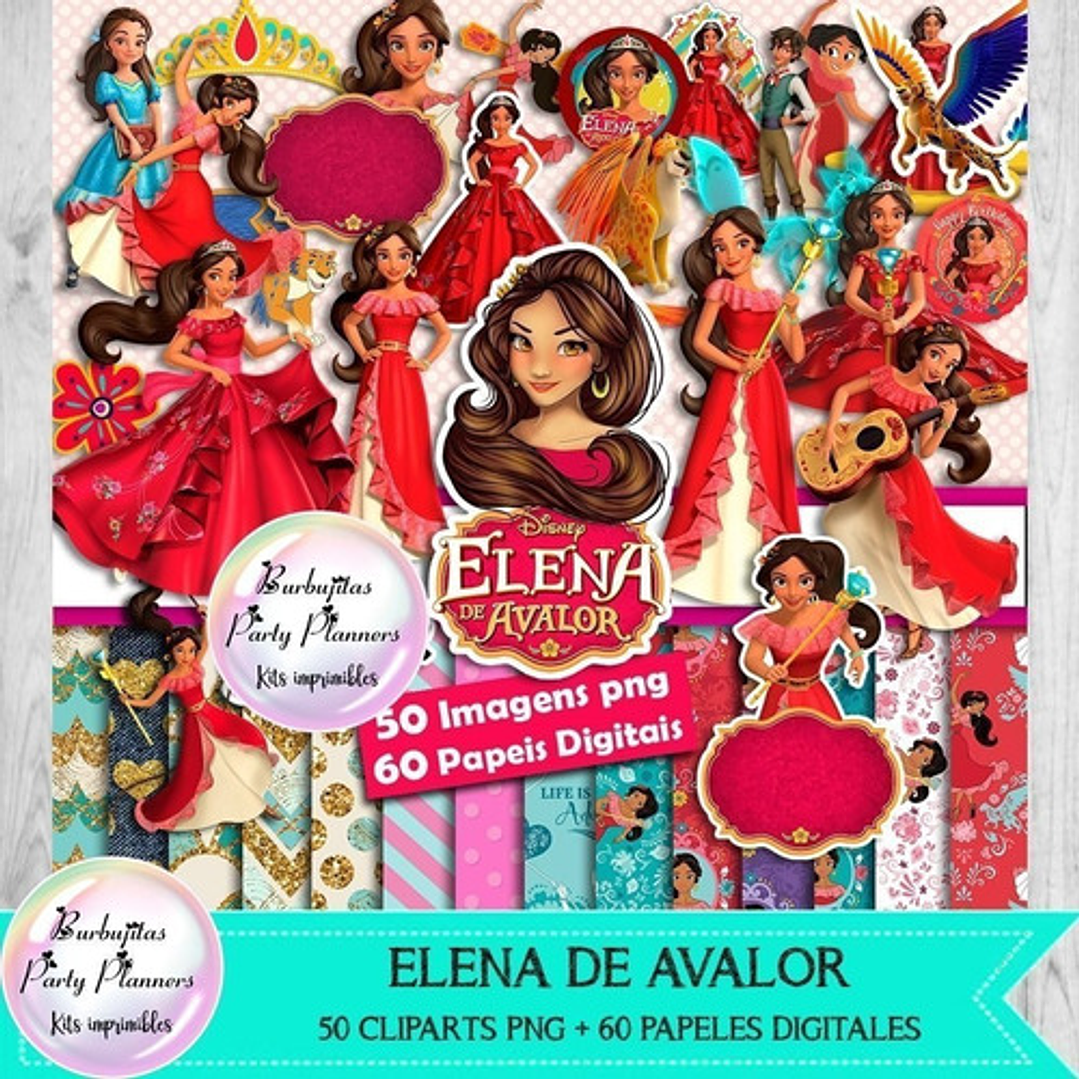 Papeles Y Cliparts Png Digitales Elena De Avalor Kit  1