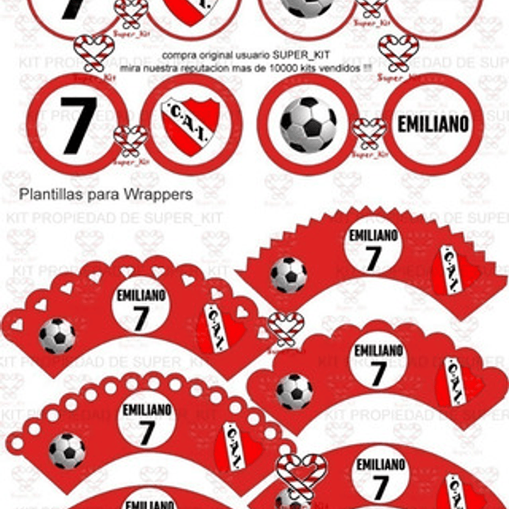 Kit Imprimible Independiente Futbol Editable 8
