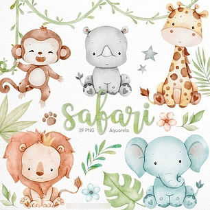 Cliparts Png Animales De La Selva Jungla Acuarela