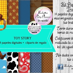 Papeles Fondos Digitales Toy Story Kit Imprimible