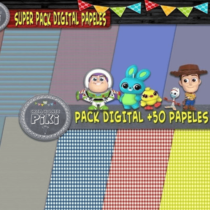 Super Pack Fondos Papeles Imágenes Clipart Toy Story Regalo 4