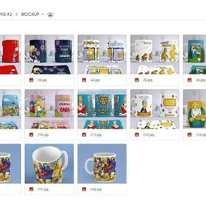 Plantillas Sublimación Tazas - Los Simpsons / 40 Diseños 5
