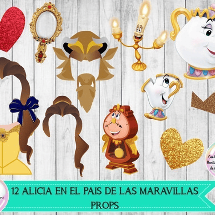 La Bella Y La Bestia Photo Booth Props 1