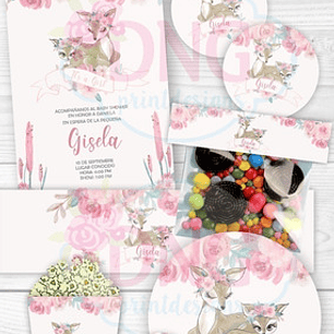 Kit Imprimible Invitaciones Candy Bar Png / Baby Ciervo