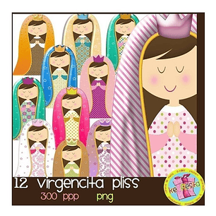 Kit Imprimible Virgencitas Porfi 1 - 12 Cliparts