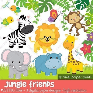 Kit Imprimible Animales De La Selva 3 - 28 Imagenes