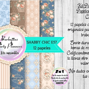 Papeles Digitales Fondos Shabby Chic Rosa Azul E57