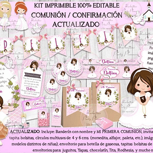 Kit Imprimible Candy Bar Comunion Confirmacion 100% Editable