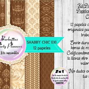 Papeles Digitales Fondos Shabby Chic Marrón Y Beige E10