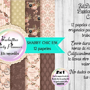 Papeles Digitales Fondos Shabby Chic Rosa Beige Marron E56