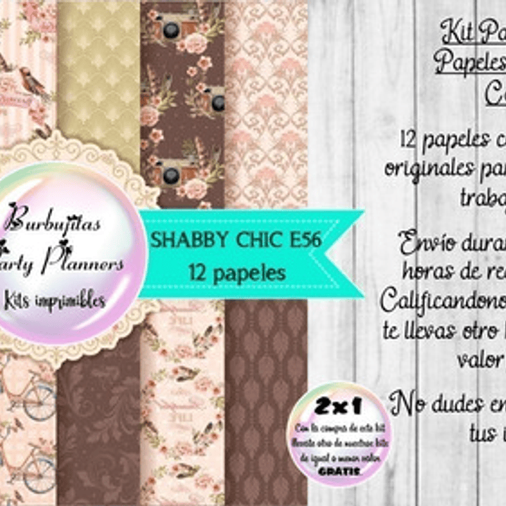 Papeles Digitales Fondos Shabby Chic Rosa Beige Marron E56 1