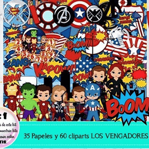 Cliparts Y Papeles Superheroes Kit Imprimible