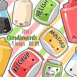 Cliparts Imagenes Png Condimentos De Colores Pasteles Jk18