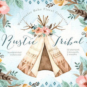 Cliparts Imagenes Png Carpa Tepee Tribal Acuarelas Es16