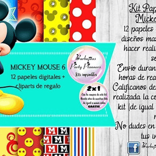 Papeles Fondos Digitales Mickey Mouse 6 Kit Imprimible